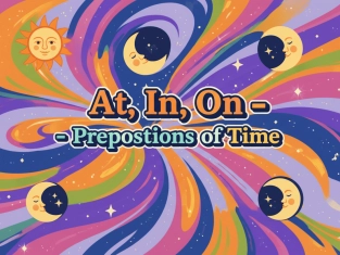 Illustration of At, In, On – Prepositions of Time
