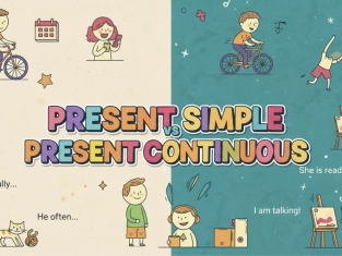 Illustration of Present Simple vs Present Continuous