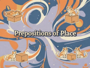 Illustration of Prepositions of place: in, on, at